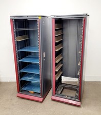 2 x Server Racks with Shelving and Shared Key