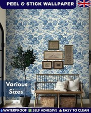 Blue Toile Self Adhesive