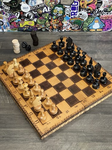 Vintage soviet chess checkers - vintage,
