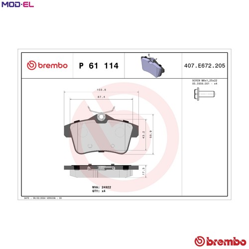 Brake pad set disc - pad,