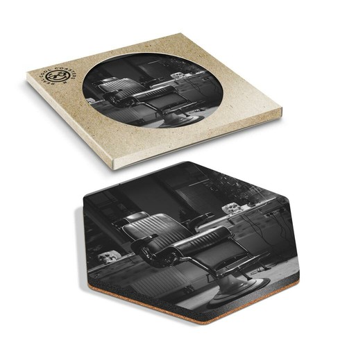 Hexagon coaster bw - -,