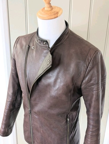 Reiss brown leather biker - reiss,