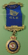 Vintage RAOB Buffaloes Gilt Metal Enamel Primo Jewel Medal 1949 Green Lodge 7368