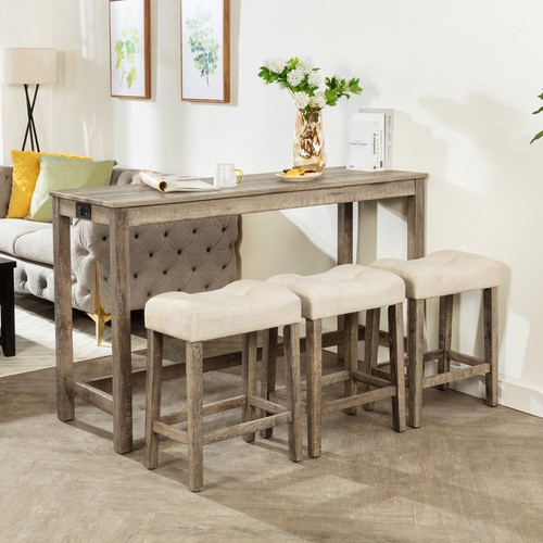 Piece wood bar table set - wood,