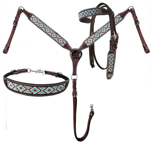 Leather western tack set with - western,