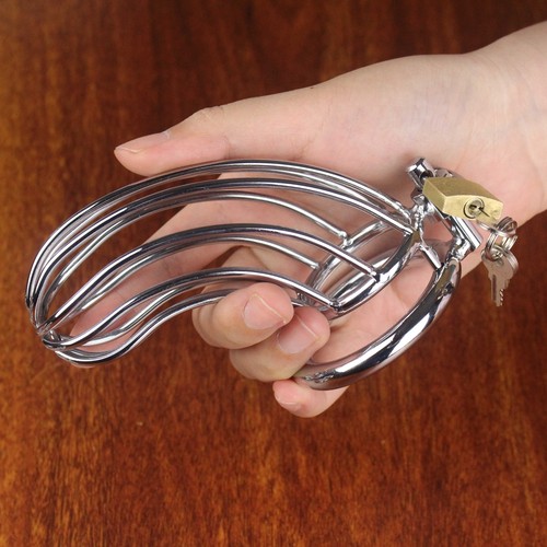 Stainless steel chastity cage - steel,