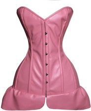 Over Bust new Pink pure Leather  body fitness body ceincher corset for women