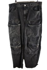 ZARA Grey Wide Leg Cargo Jeans size Eur 42 Mens Casual Outdoors Outerwear