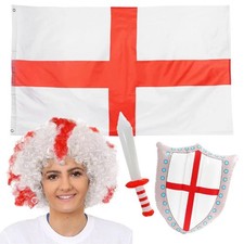 England Wig Flag Sword Shield