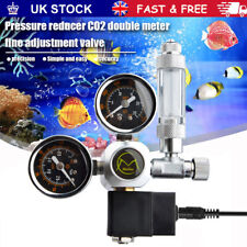 Aquarium CO2 Pressure Regulator Valve Dual Gauges Solenoid For Plants Fish Tank