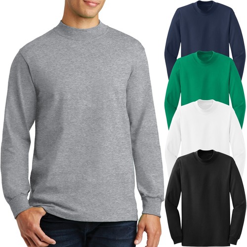Mens cotton mock turtle - turtle, neck