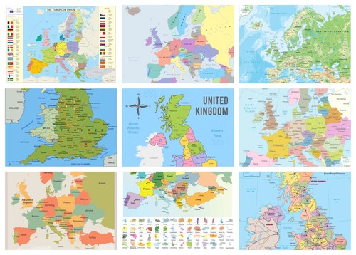 Europe map - europe, poster