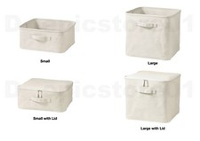 MUJI Japan Polyester Linen Soft Box Storage Bags - S & L Sizes Square