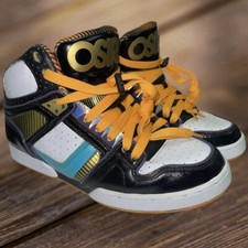 OSIRIS BRONX ULTRA Skate Shoes CHBTS092 Mens UK 8.5 Black White Orange Aqua VGC