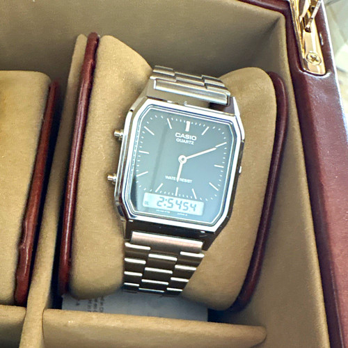 Casio 230 silver black - aq-230, dial