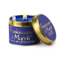 Lily Flame Festive Frankincense & Myrrh Scented Candle. Lidded Candle