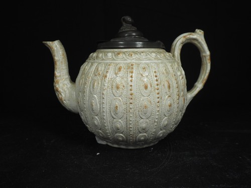 Antique salt glazed tea pot - antique,
