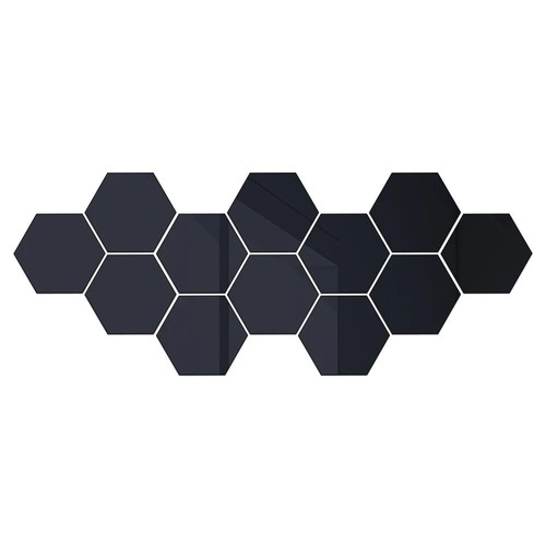 12pcs hexagon mirror wall - 3d,