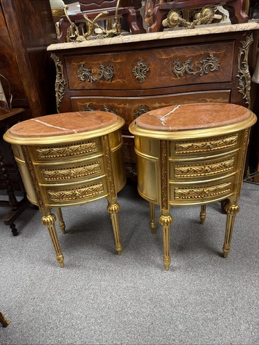 Pair oval french gilt gilded - oval,
