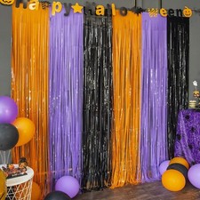 LOLStar Halloween Party Decorations, 2 Pack Orange Purple Black Photo Booth Prop