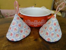 Handmade Cath Kidston Cloth Oven Glove 100% Cotton Denim  Oven Mitts