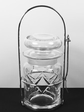Lovely Vintage Stuart Crystal Cut Glass Pickle Jar & Hukin & Heath Stand
