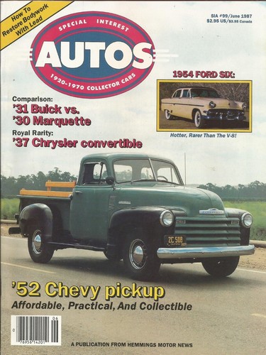 Special interest autos - autos, 1987
