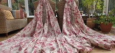 CABBAGES AND ROSES PARIS ROSE  LINED CURTAINS 90" DROP BY 90" WIDTH