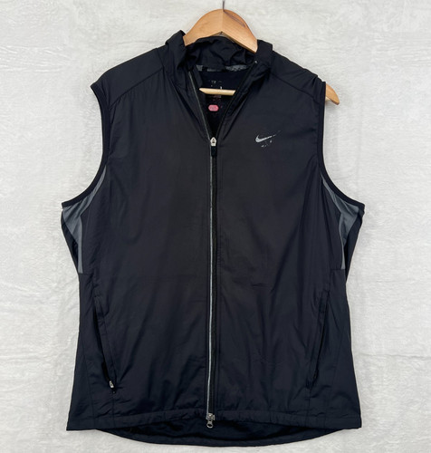 Nike mens running gilet black - mens,