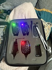 Fox NXTR Bite Alarms Qty 3 Plus Receiver with Holder and Case