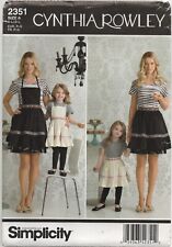 Simplicity Sewing Pattern 2351 Apron Waist or with Bib Size 10-12 & Child 3 - 8