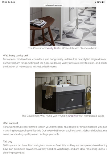 Heritage wall hung - , bathroom