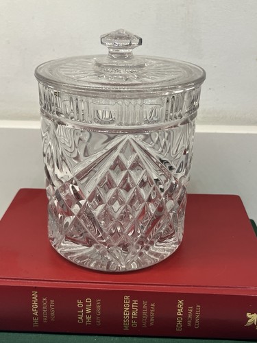Vintage cut glass jar - cut, canister