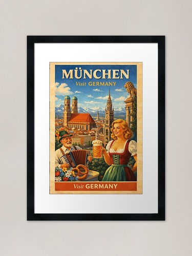 Vintage munich travel poster - vintage,