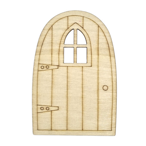 Wooden fairy door unpainted - door,