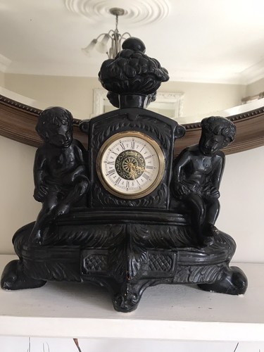 Vintage black plaster - , cherub