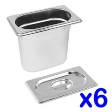 STAINLESS STEEL FOOD PANS 6x