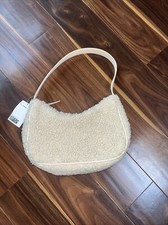 H&M White Beige Fluffy Shoulder Handbag