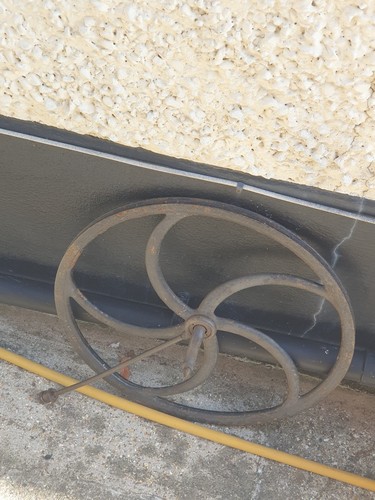 Antique cast iron wheel - , with