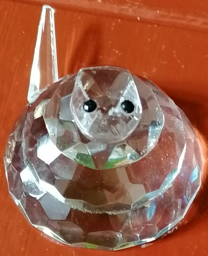 Crystal snake figurine box - figurine, no