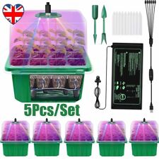 5X Plant Propagator Seed Tray Timer Set Full Spectrum Grow Lights with Heat Mat