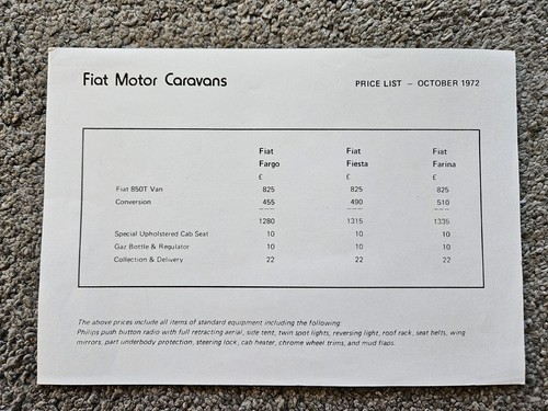 Fiat 850t motor caravans - 850t,