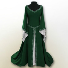 Women's Medieval Renaissance Vintage Gown Dress Halloween Party Costume Cosplay