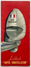 Original Vintage Travel Brochure AIR FRANCE -LOCKHEED SUPER CONSTELLATION- 1950s