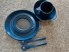Lifeventure Ellipse Camping Tableware Set + Extras -  Exc Condition