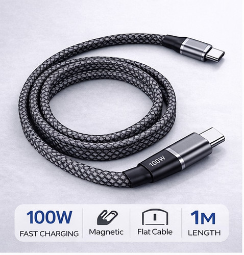 Magnetic usb cable - c, 100w