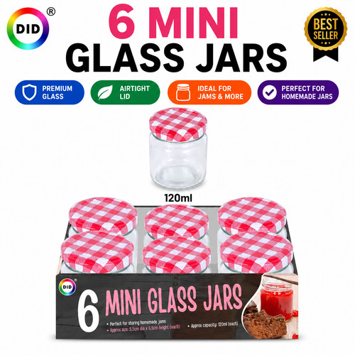 6pc 120ml mini glass jars - 6pc,