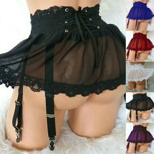 Sexy mesh mini skirt garter - sexy,