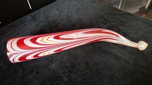 Old vintage red glass horn - old,
