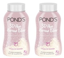 2 x 50g PONDS 3D Hya Korean Glow Translucent POWDER Oil Spot Blemish Control